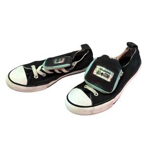 Converse All Star Black Gamer Pouch Slip On Sneakers Size 3
